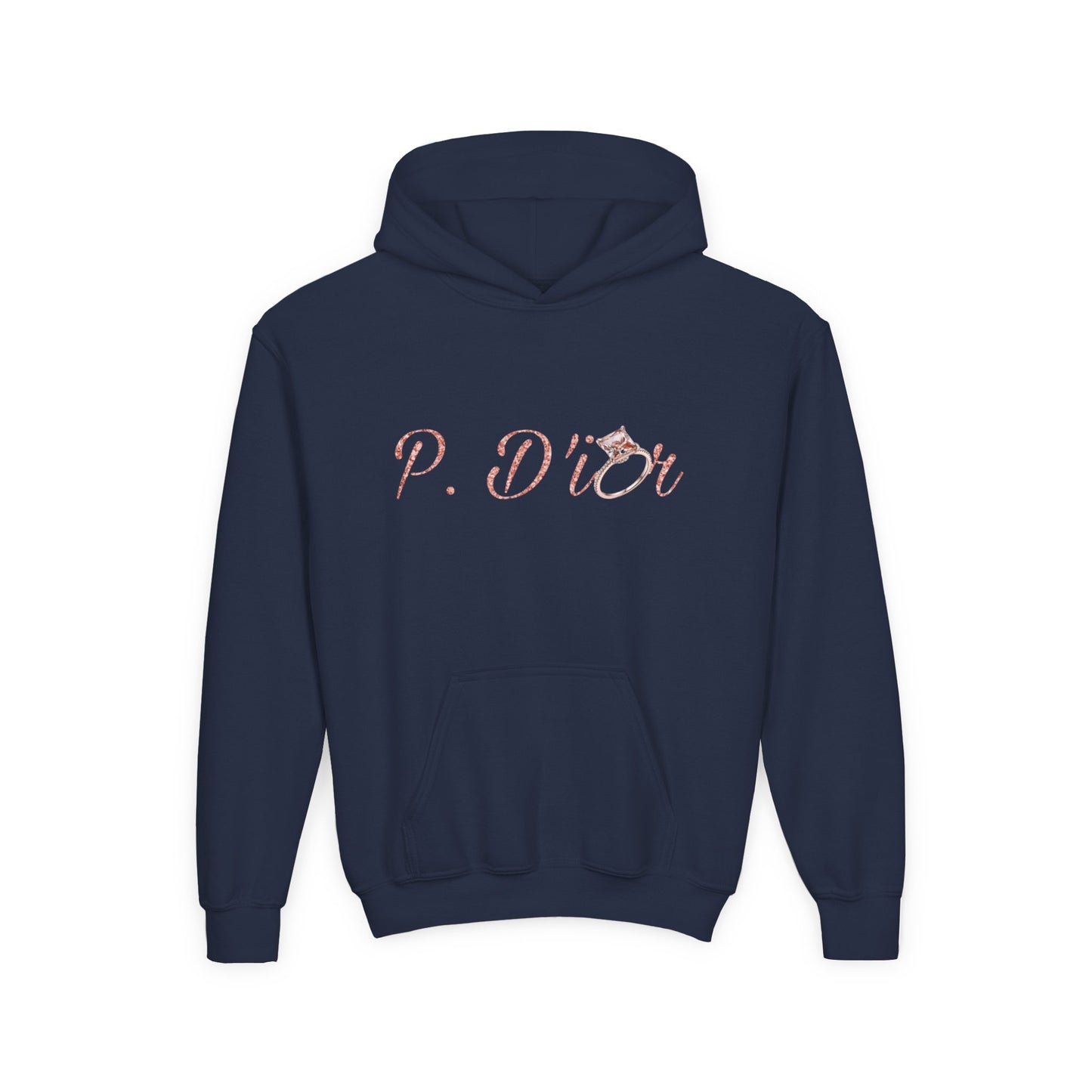 Youth Hoodie — 'P. Dior' Pink Script Pullover
