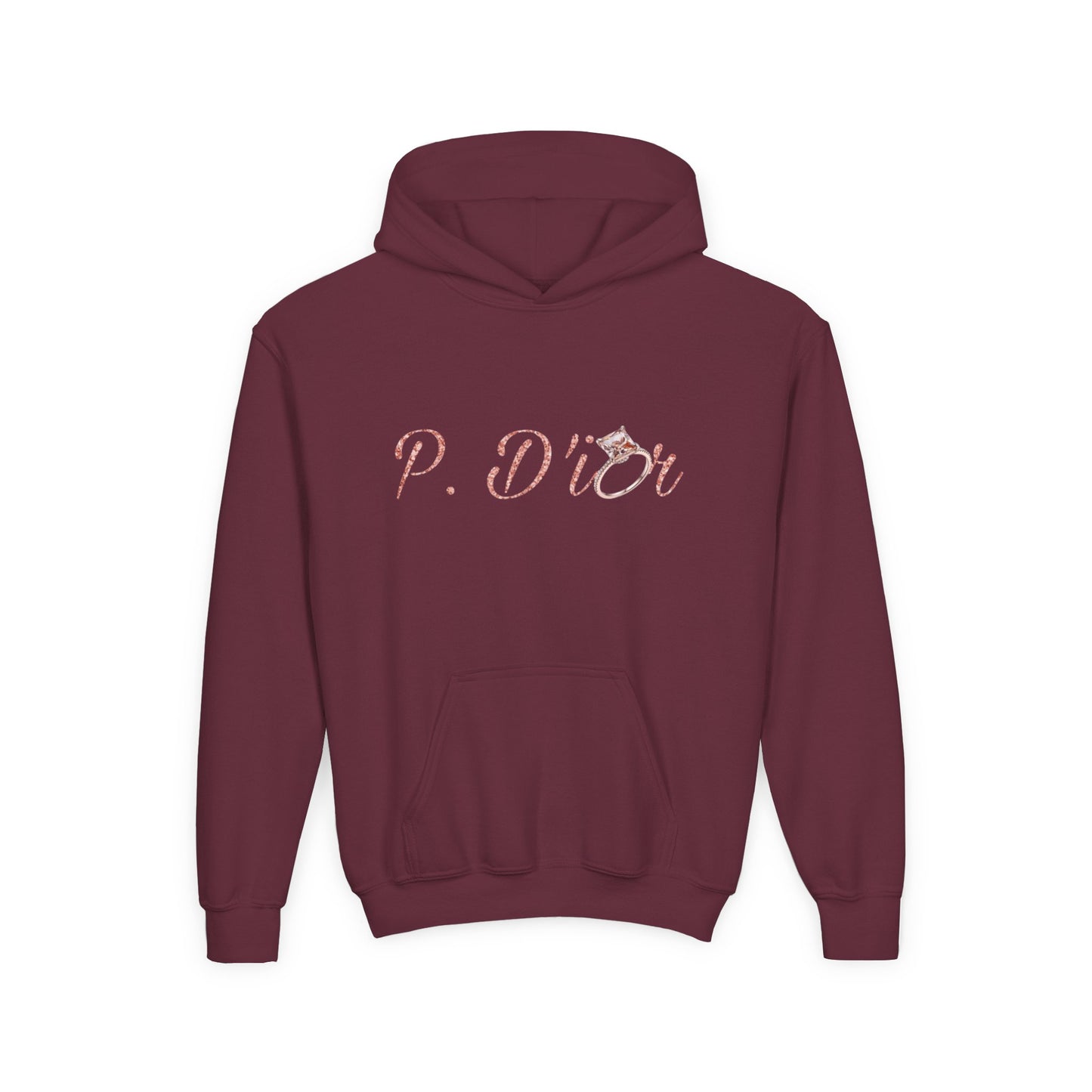Youth Hoodie — 'P. Dior' Pink Script Pullover