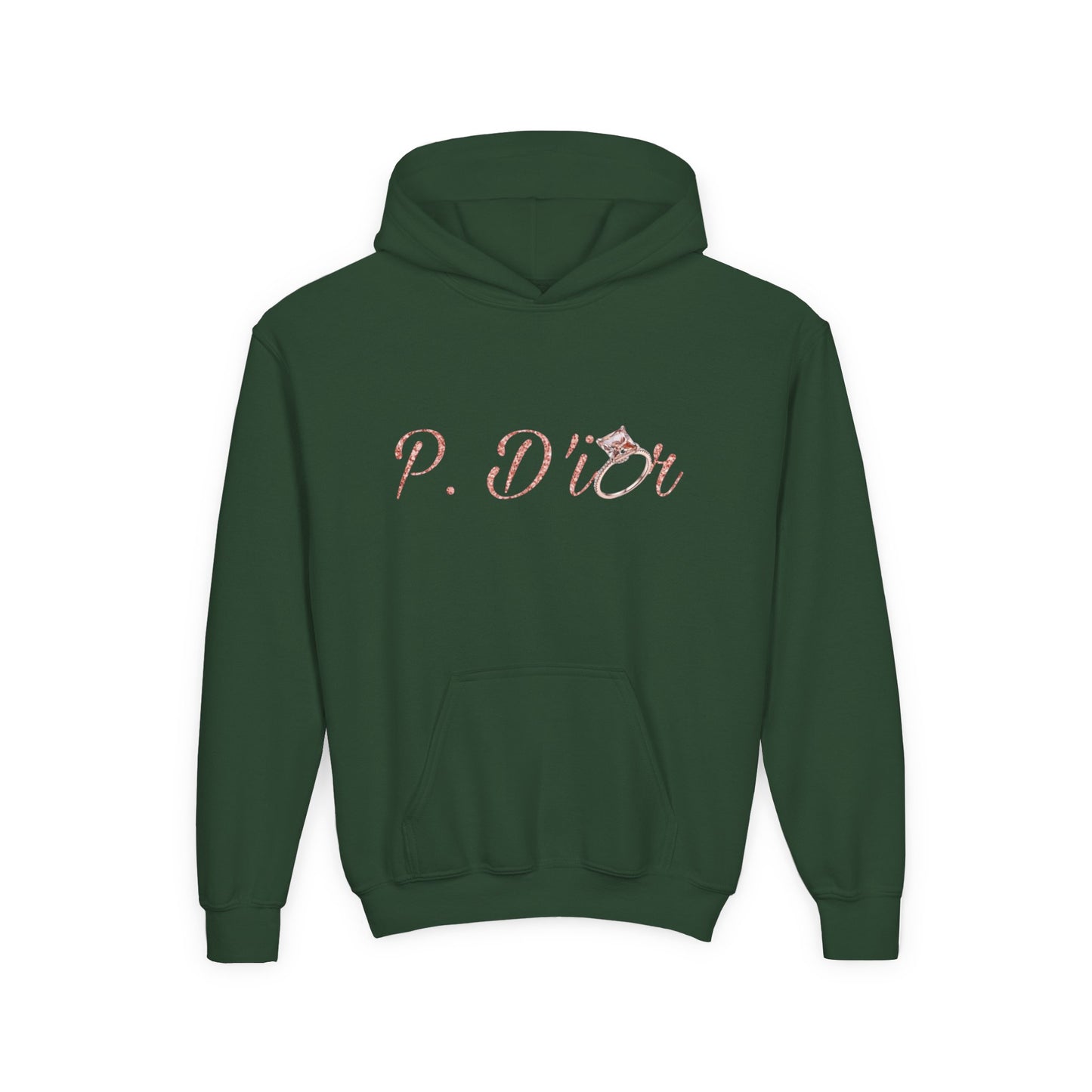 Youth Hoodie — 'P. Dior' Pink Script Pullover