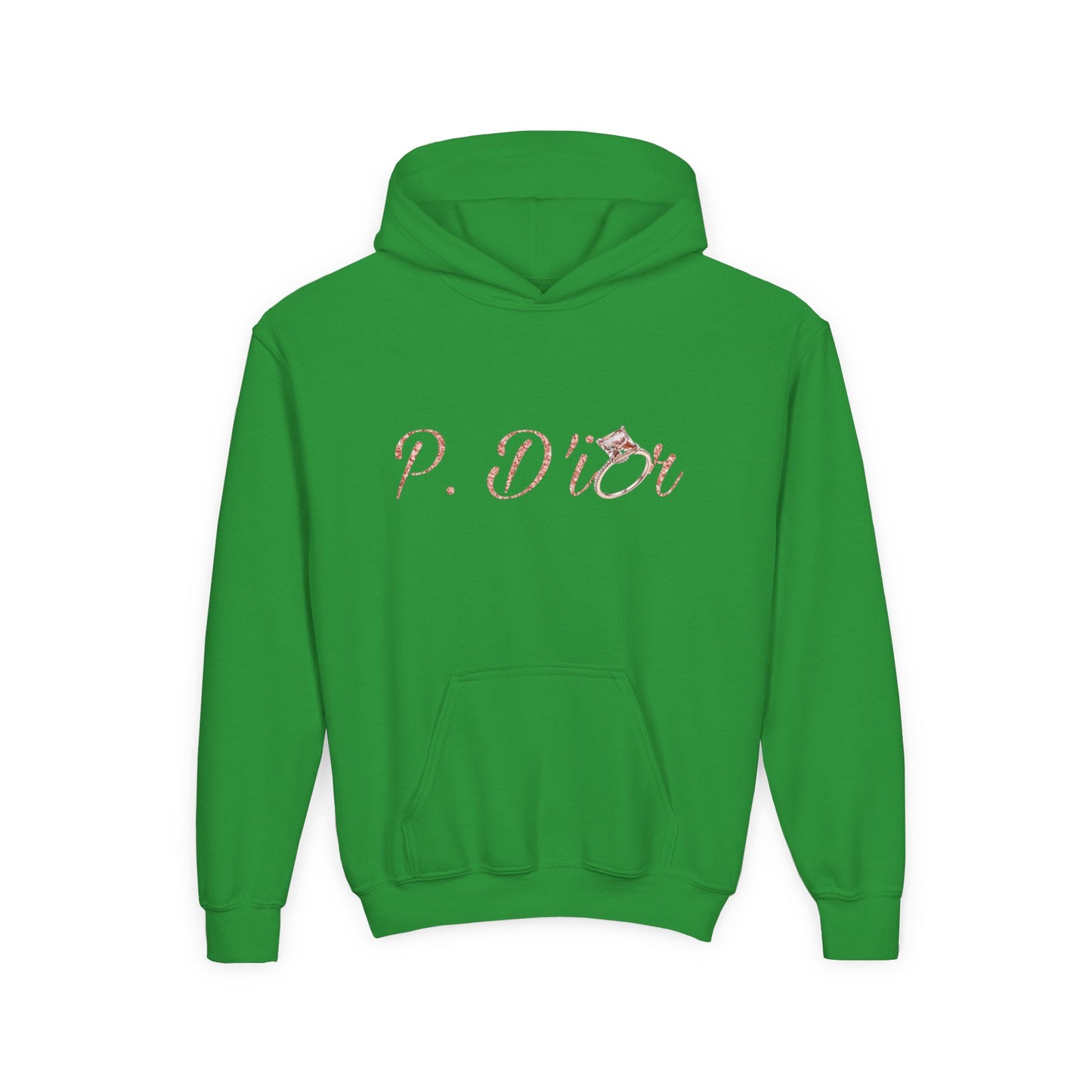 Youth Hoodie — 'P. Dior' Pink Script Pullover