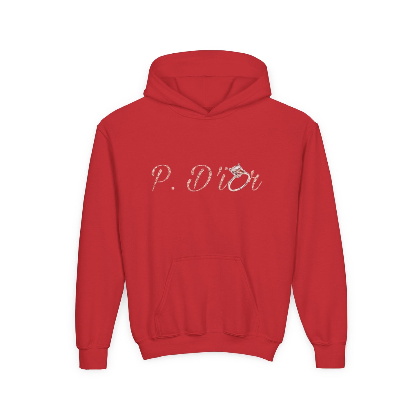 Youth Hoodie — 'P. Dior' Pink Script Pullover